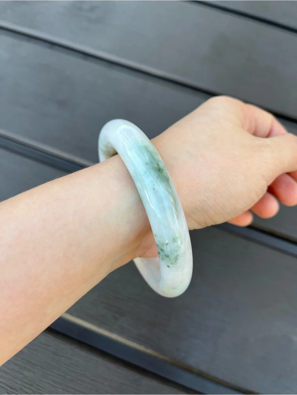 BW110-RP 56.5mm Certified Untreated Grade A Burmese Jadeite Bangle Jade Bracelet